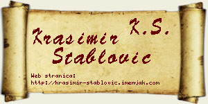 Krasimir Stablović vizit kartica